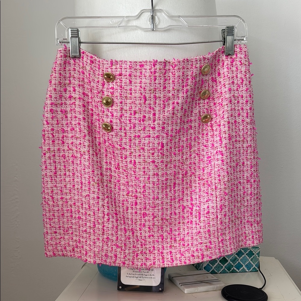 Lilly Pulitzer Pink and White Mini Skirt Resort Wear